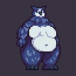 anthro beak belly belly_overhang big_belly big_breasts black_background black_body black_scales blue_body blue_eyes blue_feathers breasts casual_nudity countershade_face countershade_feathers countershade_torso countershading feathers featureless_breasts feet female fingers multicolored_body multicolored_feathers navel nude obese obese_anthro obese_female overweight overweight_anthro overweight_female pupils scales simple_background solo standing thick_thighs three-quarter_view toes white_body white_countershading white_feathers jellybru vellabella_(jellybru) avian bird owl 1:1 2020 cel_shading digital_media_(artwork) low_res pixel_(artwork) shaded