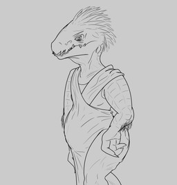 3_fingers anthro arm_quills big_butt bottomwear bra butt claws clothing female fingers flat_chested hand_on_hip looking_at_viewer pants pregnant quills_(anatomy) robe sharp_teeth solo sports_bra teeth three-quarter_view underwear heelipmo halo_(series) microsoft xbox_game_studios alien ibie'shan kig-yar scalie absurd_res digital_drawing_(artwork) digital_media_(artwork) hi_res line_art monochrome