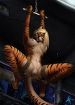 anthro anus bdsm bent_legs bondage bound breasts female genitals hair pussy solo spread_legs spreading submissive submissive_anthro submissive_female suspension suspension_bondage tail tail_anus wide_eyed statik rena_(statik) felid mammal pantherine tiger hi_res