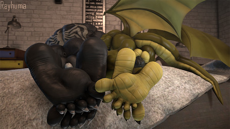 5_toes anthro anus balls bed black_body black_penis claws duo faceless_character faceless_male feet foot_focus furniture genitals green_body green_scales inside lamp lying male mature_anthro mature_male nude on_bed on_front penis rear_view scales tail toes wings rayhuma marvel mythology hudson_(zp92) venom_(marvel) dragon humanoid mythological_creature mythological_scalie scalie symbiote 2020 3d_(artwork) digital_media_(artwork) source_filmmaker_(artwork) watermark