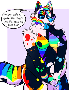 anthro balls belly big_belly big_butt black_body black_fur blushing_penis bodily_fluids butt chubby_cheeks cock_transformation colored_teeth cum dialogue double_chin evil_grin fat_belly foreskin fur genital_fluids genitals good_boy holding_penis male masturbation moobs multicolored_body multicolored_fur navel nipples obese overweight penis rainbow rainbow_body rainbow_fur raised_tail simple_background smile solo sparklefur tail text thick_thighs tongue tongue_out transformation white_body white_fur onyx_obeast duskro_(onyx_obeast) canid canine canis mammal wolf absurd_res english_text hi_res