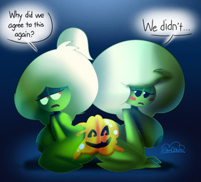 big_breasts black_sclera blush bodypaint breasts butt butt_press butt_squish dandelion dialogue duo female flower green_body green_nipples hair humanoid_on_humanoid nipples not_furry nude nude_anthro nude_female paint plant red_eyes squish text white_eyes white_hair filthycottonart unfortu-nate electronic_arts plants_vs._zombies popcap_games delilah_(unfortu-nate) lei_(unfortu-nate) dandelion_(pvz) dandelion_creature elemental_creature flora_fauna humanoid 2022 digital_media_(artwork) english_text