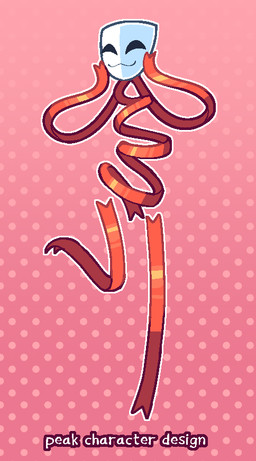 ambiguous_gender happy mask red_body ribbons_(anatomy) smile solo standing text thin_calves thin_legs thin_thighs white_body conditional_dnp welwraith glitch_productions the_amazing_digital_circus gangle_(tadc) animate_inanimate fabric_creature living_mask 2023 aliasing binary_drawing digital_drawing_(artwork) digital_media_(artwork) english_text