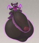 anthro balls big_balls big_penis black_body claws clothed clothing erection expansion fingers gem genital_expansion genitals horn huge_balls huge_penis hyper hyper_balls hyper_genitalia hyper_penis male multicolored_body open_mouth penis purple_eyes purple_gem short_stack simple_background small_but_hung solo spikes tail toe_claws vezerem mythology vezar_(vezerem) dragon mythological_creature mythological_scalie scalie hi_res