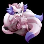 anthro blue_eyes breasts ear_tuft female fur fusion inner_ear_fluff multi_tail multicolored_tail simple_background solo tail tuft white_background freeze-pop88 nintendo pokemon aiko_the_ninephox_(character) fan_character canid canine delphox generation_1_pokemon generation_6_pokemon hybrid mammal ninetales pokemon_(species) shiny_pokemon 2016 alpha_channel hi_res