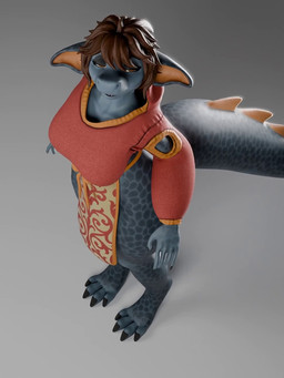 anthro blue_body brown_hair claws clothed clothing dancing female hair solo tail kpnbo mythology cinder_(kpnbo) dragon mythological_creature mythological_scalie scalie 3:4 3d_(artwork) 3d_animation animated digital_media_(artwork) hi_res high_framerate no_sound short_playtime video