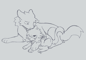 collar duo feral grey_background licking licking_another male paws simple_background tongue toony young young_feral young_male littleperrito bearheart_(littleperrito) sealfluff_(littleperrito) domestic_cat felid feline felis mammal 2026 sketch
