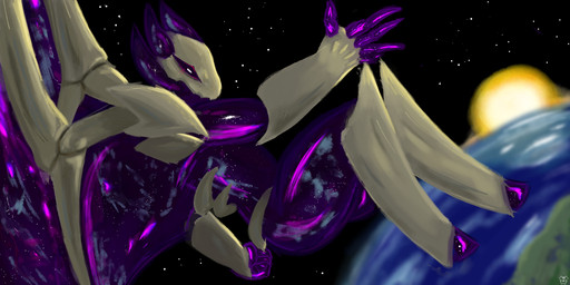 anthro bone bone_wings female glitch purple_body redesign skull skull_head solo space unusual_anatomy unusual_wings wings rip_riox nintendo pokemon fan_character digital_creature glitch_creature glitch_pokemon missingno. pokemon_(species) 2:1 absurd_res hi_res