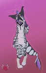 anthro clothing kigurumi male onesie pink_nose solo newtdasnoot drip_(dripponi) canid canine canis jackal mammal 5:8 absurd_res hi_res