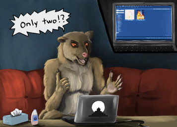 5_fingers annoyed anthro biped black_claws black_eyebrows black_whiskers brown_body brown_fur cable claws computer detailed_background dialogue electronics eyebrows finger_claws fingers fur furniture handpaw humanoid_hands inside laptop looking_at_object lube_bottle male muscular on_sofa open_mouth orange_eyes paws pink_nose pink_tongue red_eyes round_ears simple_background sitting sitting_on_sofa small_ears sofa solo text tissue_box tongue website whiskers white_body white_fur yenocwolf e621 grand_theft_auto rockstar_games mammal olingo procyonid 2022 absurd_res digital_media_(artwork) digital_painting_(artwork) english_text hi_res painting_(artwork) signature