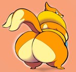 2_tails ambiguous_gender anthro big_butt butt butt_markings exposed_butt floaty fur holding_torso huge_butt inflatable looking_back markings multi_tail orange_body orange_fur overweight rear_view simple_background solo tail tan_body tan_fur thick_thighs wide_hips smokey_blokey nintendo pokemon floatzel generation_4_pokemon mammal pokemon_(species) hi_res