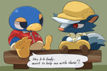 anthro barefoot blush blush_lines bodily_fluids duo feet foot_focus foot_on_table furniture male male/male paws soles sweat sweatdrop table teasing toes get_it_go animal_crossing nintendo kicks_(animal_crossing) roald_(animal_crossing) avian bird mammal mephitid penguin skunk animated no_sound short_playtime webm