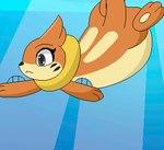 belly big_belly expansion female inflation liquid_inflation solo underwater water water_inflation milkis2000 nintendo pokemon buizel generation_4_pokemon pokemon_(species) animated low_res short_playtime