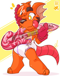 clean_diaper clothed clothing diaper electric_guitar gloves guitar handwear inflatable male musical_instrument plucked_string_instrument smile solo standing string_instrument tongue tongue_out topless wearing_diaper yellow_eyes lilchu tio_(experiment626) 4:5 digital_drawing_(artwork) digital_media_(artwork) hi_res signature