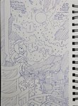 ambiguous_gender anthro building city city_background cloud cloudy_sky dangling_legs detailed_background monocolor moon mountain poem reflections sky skyscraper solo star starry_sky water deerwolfa cross-hatching hatching_(art) hi_res pen_(artwork) shaded traditional_media_(artwork)