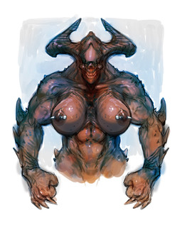 2_horns abs abstract_background areola big_areola big_nipples bone breasts breasts_apart brown_areola brown_nipples eyeless female female_humanoid fingers fist front_view gauged_nipple hell horn muscular muscular_arms muscular_female muscular_humanoid nipple_piercing nipples nude nude_female nude_humanoid piercing simple_background skull solo teeth thick_neck white_background wide_hips neurodyne demon humanoid monster monstrous_demon 2023 3:4 digital_drawing_(artwork) digital_media_(artwork) half-length_portrait portrait