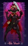 anthro bell big_penis dark_body dark_skin demonic_eyes genitals magic male melee_weapon penis possession solo sword weapon guttahpup cult_of_the_lamb massive_monster_(studio) lamb_(cult_of_the_lamb) red_crown_(cult_of_the_lamb) bovid caprine demon mammal sheep hi_res