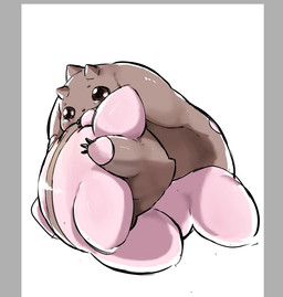 anthro beady_eyes bodily_fluids brown_body brown_fur chibi crying fur horn long_ears simple_background solo tears white_background youzaiyouzai112 bandai_namco digimon digimon_(species) lagomorph leporid lopmon mammal rabbit