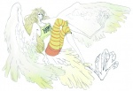 clothed clothing feathered_wings feathers female simple_background solo white_background wings european_mythology greek_mythology mythology one_piece monet animal_humanoid avian avian_humanoid harpy humanoid mythological_avian mythological_creature 2012