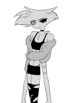 4_arms chest_tuft clothed clothing freckled_shoulders freckles leggings legwear male multi_arm multi_limb running simple_background solo torn_clothing torn_leggings torn_legwear tuft white_background enaic31 hazbin_hotel hellaverse angel_dust arachnid arthropod demon humanoid spider 2026 absurd_res digital_media_(artwork) hi_res monochrome