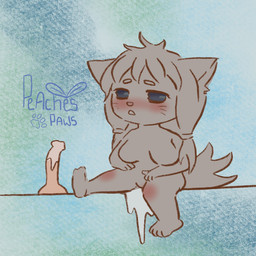 after_masturbation after_vaginal anthro blush bodily_fluids breasts chibi cum dildo ejaculation female fluffy fluffy_tail genital_fluids looking_pleasured narrowed_eyes open_mouth orgasm orgasm_face sex_toy shortstack simple_background solo tail vaginal_fluids vaginal_squirting peachespaws felid feline mammal 1:1 hi_res signature