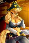 anthro big_breasts breasts chest_tuft cleavage clothed clothing female solo tuft huckser friendship_is_magic hasbro my_little_pony applejack_(mlp) earth_pony equid equine horse mammal pony 2:3 absurd_res hi_res