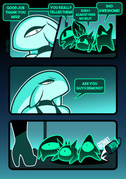 1_eye ambiguous_gender anthro boots clothing dialogue female footwear group head_tail high_heeled_boots high_heels paint_bucket shoes speech_bubble spikes spikes_(anatomy) teal_body text white_body rem_phase annette_(rem_phase) clyde_(rem_phase) gino_(rem_phase) gorb_(rem_phase) aquatic arthropod asterozoan crab crustacean decapod demon echinoderm echinozoan fish malacostracan sea_urchin shark starfish 2025 absurd_res comic digital_media_(artwork) english_text hi_res
