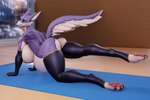 all_fours anthro armwear belly big_belly big_butt butt clothing elbow_gloves female gloves handwear legwear navel outie_navel partial_nudity pawpads pregnant pregnant_anthro pregnant_female solo stretching thick_thighs thigh_highs yoga yoga_mat phrostbite valorlynz_(modeler) capcom monster_hunter le_chumsky canyne palamute 3:2 3d_(artwork) absurd_res digital_media_(artwork) hi_res