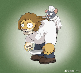 4_fingers anthro biped chef_hat chef_uniform claws clothed clothing duo eyebrows fingers hat headgear headwear holding_knife holding_object knife male pawpads 1500jiangbao disney electronic_arts pixar plants_vs._zombies popcap_games ratatouille zootopia felid lion mammal murid murine pantherine rat rodent hi_res