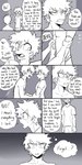 angry clothed clothing dialogue duo freckles hair human_only male not_furry profanity shirt speech_bubble text thought_bubble topwear pretty_werewolf my_hero_academia izuku_midoriya katsuki_bakugou human mammal 1:2 absurd_res comic english_text greyscale hi_res monochrome