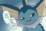 2024 4chan_anon ambiguous_gender bedroom_eyes black_eyes black_sclera blue_body colored conjoined_speech_bubble cute_fangs dialogue digital_media_(artwork) eeveelution english_text fangs feral fin frill_(anatomy) generation_1_pokemon gradient_background hey_kid_ever_had_ya_dick_sucked looking_at_viewer meme narrowed_eyes nintendo open_mouth open_smile pokemon pokemon_(species) question question_mark seductive simple_background small_nose smile smiling_at_viewer smirk smirking_at_viewer smug solo speech_bubble suggestive talking_feral talking_to_viewer teeth text unknown_artist vaporeon