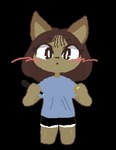 anthro blinking blush blush_lines brown_hair clothed clothing female hair pencil_(object) ring solo pipepo cha_hieun canid canine canis domestic_dog mammal aliasing alpha_channel animated digital_media_(artwork) low_res short_playtime