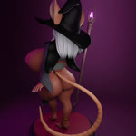 1:1 3d_(artwork) animated anthro blender_(artwork) clothing digital_media_(artwork) female hat headgear headwear iris_(matypup) magic_user mammal matypup mouse murid murine necromancer no_sound riockso3 rodent short_playtime short_stack solo staff thick_thighs turntable_(animation) webm witch_hat