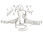 big_breasts breasts butt choker clothing female fishnet_clothing flexible forked_tongue gloves handwear jewelry legwear looking_at_viewer necklace non-mammal_breasts pose simple_background solo splits spread_legs spreading thigh_highs tongue tongue_out alluringcryptid black_betty_(meme) betty_the_monitor komodo_dragon lizard monitor_lizard reptile scalie digital_media_(artwork) hi_res meme