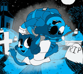 anthro bell_tower cartoon_gloves cemetery clothing cross duo eyelashes female floating flower fur fur_markings grass hair hat headgear headwear hill legless markings moon pie_cut_eyes plant rubberhose simple_background star tail tomboy toony torn_clothing tree victorian crazy_8_animations floats_(crazy_8_animations) zephyr_the_ghost_lemur ghost humanoid lemur mammal primate spirit strepsirrhine shaded simple_shading