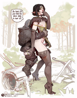 anal anal_penetration armwear black_hair boots cloak clothing dialogue elbow_gloves erection eyes_closed femboy footwear forest_background genitals gloves grey_hair hair handwear high_heeled_boots high_heels humanoid_genitalia humanoid_on_humanoid humanoid_penetrated humanoid_penetrating humanoid_penetrating_humanoid humanoid_penis humanoid_pointy_ears legwear looking_pleasured male male/male male_penetrated male_penetrating male_penetrating_male not_furry penetration penile penile_penetration penis penis_in_ass pointy_ears sex shirt shoes speech_bubble stockings text thigh_boots thigh_highs topwear tunic sabudenego dwarf elf humanoid english_text