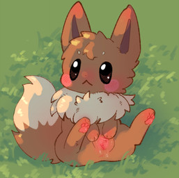 anus blush blush_lines brown_ears brown_eyes brown_inner_ear brown_tail circle_eyebrows dipstick_tail eyebrows female feral fluffy fluffy_tail genitals grass humanoid_genitalia humanoid_genitalia_on_feral humanoid_vulva humanoid_vulva_on_feral markings neck_tuft neutral_expression pawpads paws pink_anus pink_pawpads pink_vulva plant presenting presenting_vulva small_nose solo spread_legs spread_vulva spreading tail tail_markings tuft vulva white_tail_tip x_anus kirichiiii nintendo pokemon eevee generation_1_pokemon pokemon_(species) 2025 colored digital_drawing_(artwork) digital_media_(artwork)