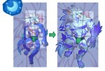 abs anthro biceps blue_body blue_fur eyes_closed fur male moon multicolored_body multicolored_fur muscular muscular_anthro muscular_arms muscular_male pecs scar solo white_body white_fur wolfmalro cheong_hwan canid canine canis mammal wolf 2020 hi_res