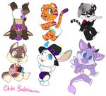 anthro black_body black_diaper black_ears black_fur black_nose black_stripes black_tail blep blue_body blue_ears blue_eyes blue_fur brown_body brown_ears brown_fur chibi clean_diaper clothed clothing diaper diaper_under_clothing diaper_under_skirt dipstick_tail ear_tuft eyes_closed facial_markings female front_view fur glistening glistening_eyes green_body green_diaper green_ears green_eyes green_fur grey_hair group hair head_markings head_tuft looking_at_viewer male markings open_mouth open_smile orange_body orange_ears orange_eyes orange_fur orange_tail pink_diaper pink_nose pink_tongue purple_body purple_diaper purple_ears purple_fur purple_hair purple_stripes purple_tail rear_view simple_background smile striped_arms striped_body striped_ears striped_face striped_fur striped_legs striped_markings striped_tail stripes tail tail_markings tail_tuft tan_body tan_fur tan_inner_ear tan_tail toddler tongue tongue_out tuft upside_down wearing_diaper white_background white_body white_diaper white_ears white_fur white_stripes white_tail yellow_sclera young young_anthro heyitsjaq mythology dragon felid feline lagomorph leporid lynx mammal mythological_creature mythological_scalie pantherine rabbit scalie tiger hi_res