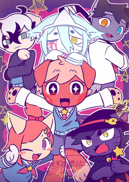 ambiguous_gender annoyed anthro blood bodily_fluids cheeky female group hair happy looking_at_viewer looking_back looking_back_at_viewer male open_mouth pawpads starry_eyes sweat ycsqqwmcuwrlkir 90_percent_studios purrfect_apawcalypse angel_grimalkin brownie_pembroke coco_grimalkin olive_higgins patches_ito sparky_fritz bombay_cat canid canine canis dalmatian demon domestic_cat domestic_dog felid feline felis ghost herding_dog husky mammal nordic_sled_dog pastoral_dog siberian_cat spirit spitz welsh_corgi 2024 hi_res