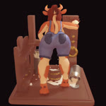 anthro big_breasts bodily_fluids breast_milking breasts bucket butt clothed clothing container farm female hair horn lactating leaning leaning_forward milk nipples nude overalls solo mcarron bovid bovine cattle hereford_cattle mammal 1:1 2023 3d_(artwork) animated digital_media_(artwork) no_sound short_playtime webm