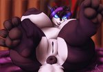 anthro anus areola big_breasts big_feet blue_eyes breasts butt death_knight feet female glowing glowing_eyes hair horde nipples presenting puffy_anus puffy_areola puffy_nipples purple_hair solo thick_thighs aeva_risis blizzard_entertainment warcraft bear mammal pandaren undead absurd_res hi_res