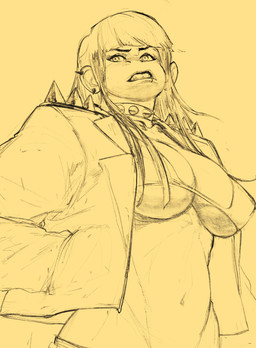 alternative_fashion anthro bangs bared_teeth big_breasts bikini bikini_top bottomwear bottomwear_down breasts cleavage clothed clothing collar ear_piercing facial_piercing female goth hair jacket labret_piercing lip_piercing lip_ring long_hair natural_breasts navel open_clothing open_jacket open_topwear pants pants_down partially_clothed piercing ring_piercing simple_background solo spiked_collar spiked_jacket spikes swimwear teeth topwear two-piece_swimsuit under_boob yellow_background spunkyramaz beth_(redustheriotact) haplorhine mammal monkey primate 2025 absurd_res hi_res monochrome sketch