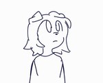 ambiguous_gender anthro bangs blush blush_lines dot_nose flailing goofy_smile medium_hair paws shaking shaking_another simple_background snout_grab solo white_background cometiny canid canine canis domestic_dog mammal animated digital_media_(artwork) short_playtime male_(lore)