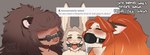 anthro ball_gag bit_gag bodily_fluids bone_gag brown_hair drooling female gag group hair lips oversized_ball_gag red_hair ring_gag saliva thick_lips trio sweetburn dianne_(sweetburn) sweets_remivas_(sweetburn) vivian_(sweetburn) bear canid canine fox lagomorph leporid mammal rabbit hi_res