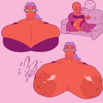 big_breasts breasts clothing female fishnet_clothing hat headgear headwear huge_breasts hyper hyper_breasts nipple_slip nipples pink_body solo translucent lilfatpepper comedy_central futurama edna_(futurama) cephalopod coleoid decapodiform marine mollusk 1:1 hi_res