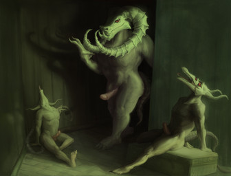 anthro genitals horn male penis temple zpronoxys dark_souls fromsoftware capra_demon taurus_demon hi_res
