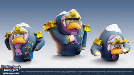 anthro arms_bent blue_clothing blue_coat blue_eyes blue_topwear buckteeth button_(fastener) captain clothed clothed_anthro clothed_male clothing coat copyright_symbol facial_hair floppy_ears fur gradient_background hand_on_own_chest hands_on_own_hips hat headgear headwear light long_ears looking_up lop_ears male male_anthro mitten_hands mustache narrowed_eyes noseless orange_facial_hair orange_mustache peaked_cap purple_scarf scarf simple_background snow solo squint standing symbol tan_eyelids tan_inner_ear teeth text title topwear white_body white_clothing white_fur white_hat white_headwear year salvatore_ditrani mario_plus_rabbids_sparks_of_hope nintendo raving_rabbids rayman_(series) ubisoft captain_orion lagomorph mammal rabbid 16:9 2022 3d_(artwork) artist_name autodesk_maya_(artwork) colored digital_media_(artwork) english_description english_text hi_res lighting official_art shaded widescreen
