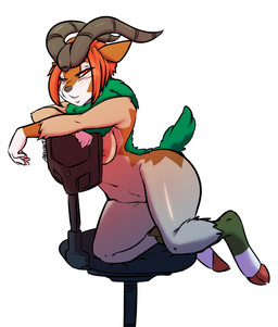 anthro breasts chair female fur furniture hooves horn nipples nude pokemorph simple_background solo white_background avante92 nintendo pokemon bovid caprine generation_6_pokemon goat gogoat mammal pokemon_(species) hi_res source_request