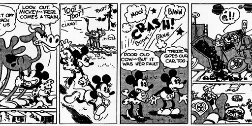 anthro bloomers bottomwear car clothed clothing coal dialogue eyes_closed female feral fingers footwear frilly frilly_bloomers frilly_bottomwear frilly_clothing gloves group handwear high_heels horn male open_mouth outside question_mark shoes skirt teats text train udders vehicle floyd_gottfredson roy_nelson disney public_domain mickey_mouse minnie_mouse domestic_pig mammal suid suine sus_(pig) 1930 20th_century absurd_res ancient_art black_and_white comic english_text hi_res long_image monochrome wide_image